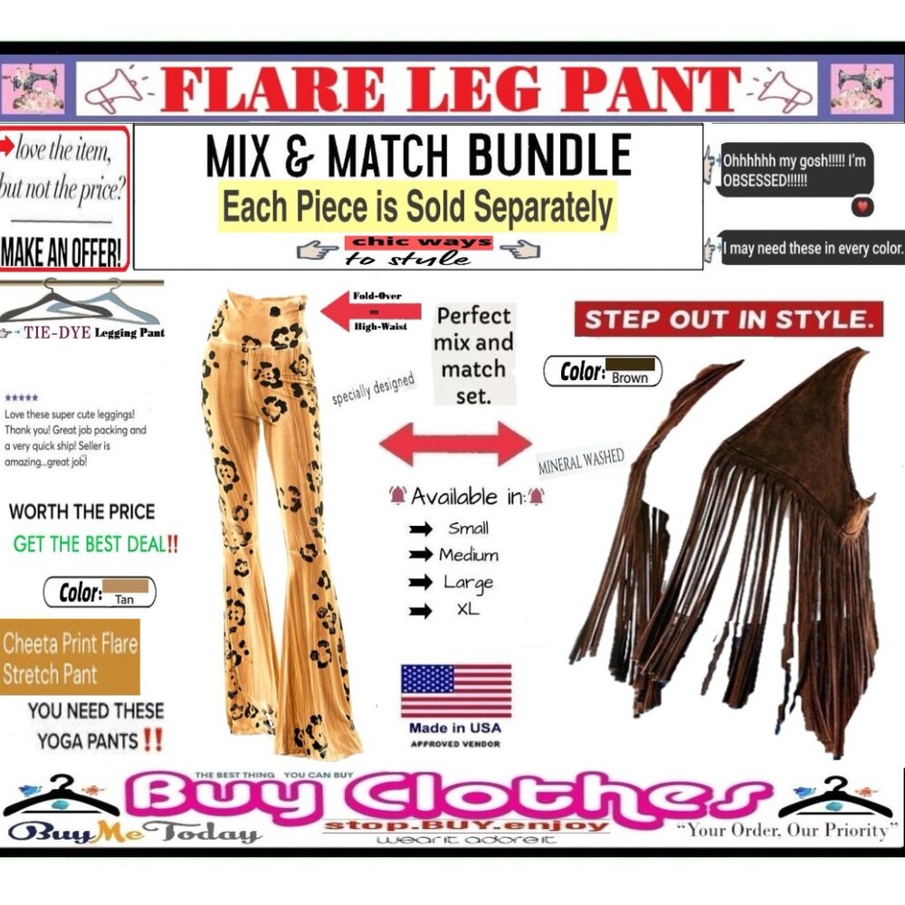 π BOTTOM Fold Graphic β DYE π LEGGING PANT Print FLARE LEG Cheetah πΈ BUY NOW - Picture 3 of 16